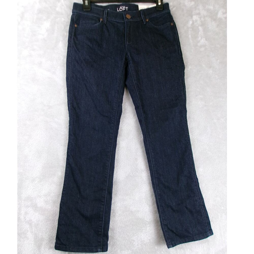 NWT LOFT Modern Kick Crop Stretch Jeans Dark Wash 25/0